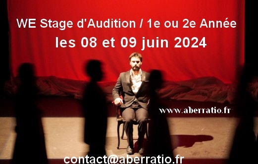 Devenir Acteur ou actrice : Entrée à l'Ecoler de Theatre et Cinema Aberratio