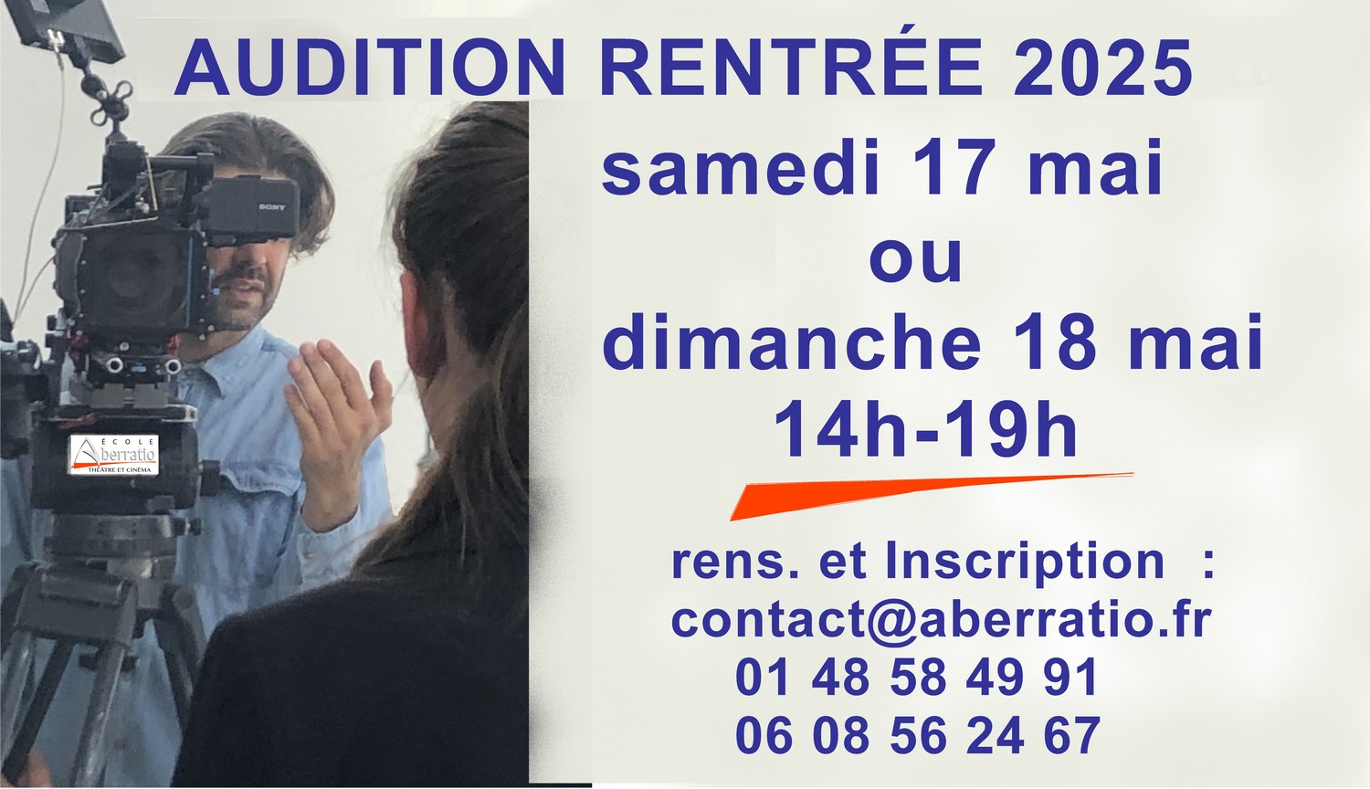 Srage d'audition pour la rentrée 2025 à L'Ecole de Théâtre et Cinéma Aberratio